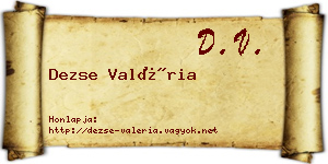 Dezse Valéria névjegykártya